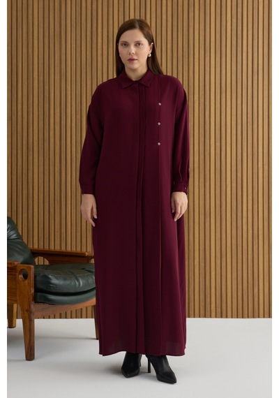 Aker Bordo Koza Logolu Elbise Bordo Bordo