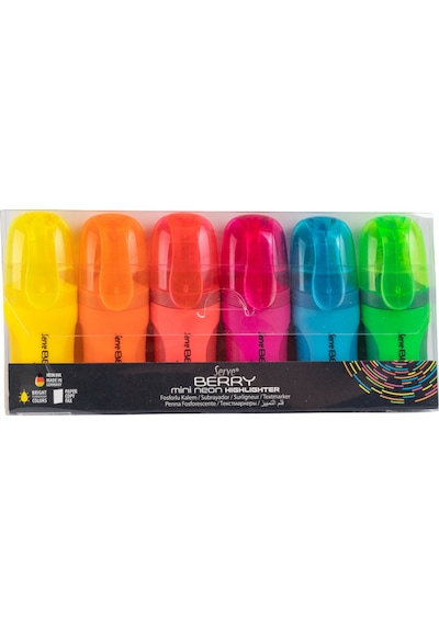 Serve Berry Mini Fosforlu Kalem Neon 6'lı Set Çok Renkli