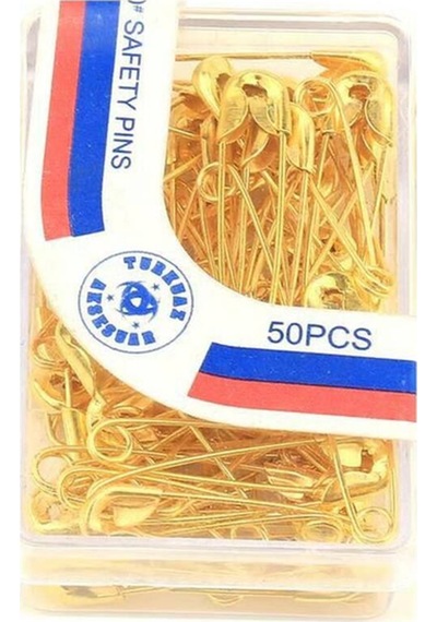 Melodi Scarf Kadın Tesettür Ve Çok Amaçlı Gold Çengelli İğne 50 Adet Gold