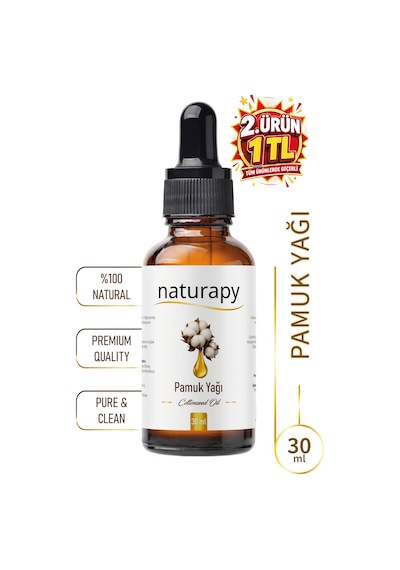 Pamuk Yağı Cottonseed Oil Soğuk Sıkım Sabit Yağ 30 Ml Damlalıklı Cam Şişe