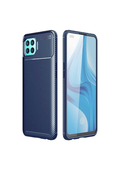 Oppo Reno 4 Lite Kılıf Negro Karbon Tasarım Silikon Kılıf Lacivert