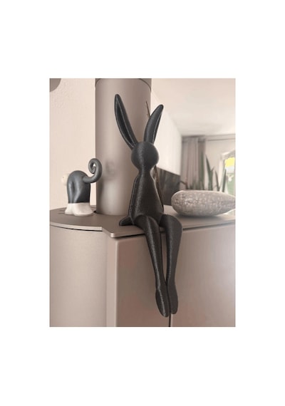 Zeroxo 30 Cm Oturan Tavşan Figürü, Uzun Bacaklı Raf Kenarı Süsü, Mat Dokulu Minimalist Dekoratif Hayvan Biblosu, Ev Ve Masa Dekoru
