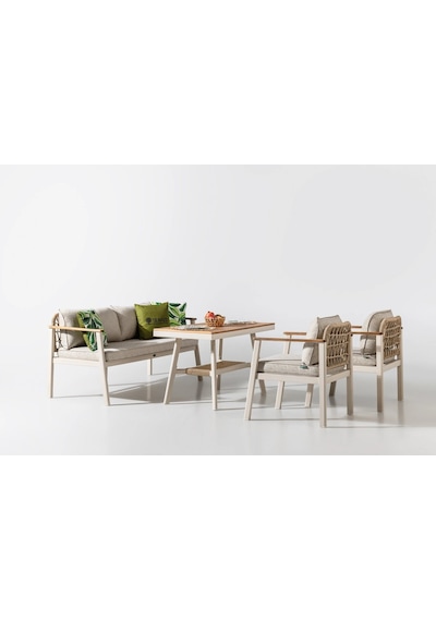 Onyx Midi Bahçe & Balkon Oturma Grubu Krem