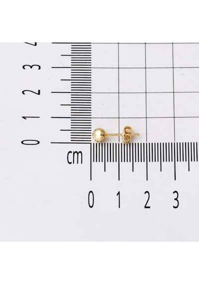Bilezikci Minimal 14 Ayar Altın Top Küpe 5 mm