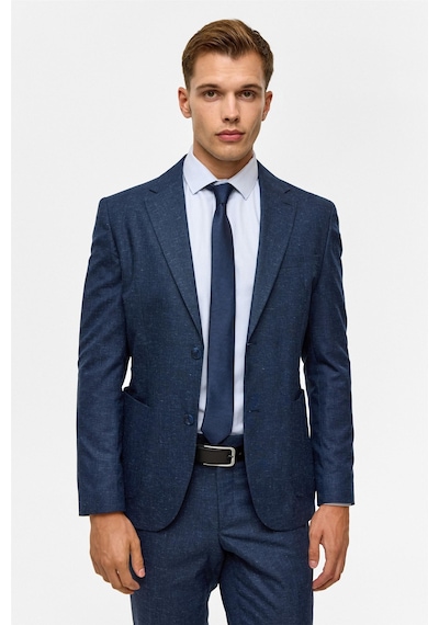 Süvari Lacivert Slim Desenli Mono Yaka 6 Drop Takım Elbise-38749 Lacivert Süvari Lacivert Slim Desenli Mono Yaka 6 Drop Takım Elbise-38749 Lacivert