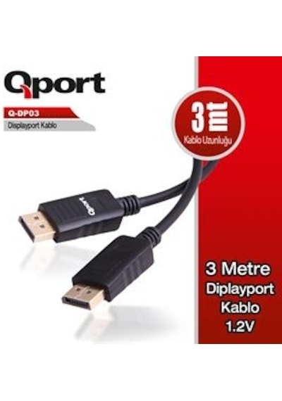 QPORT (Q-DP03) DISPLAY PORT 3 METRE KABLO