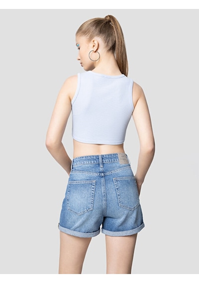 Crop Kadın Atlet Açık Mavi
