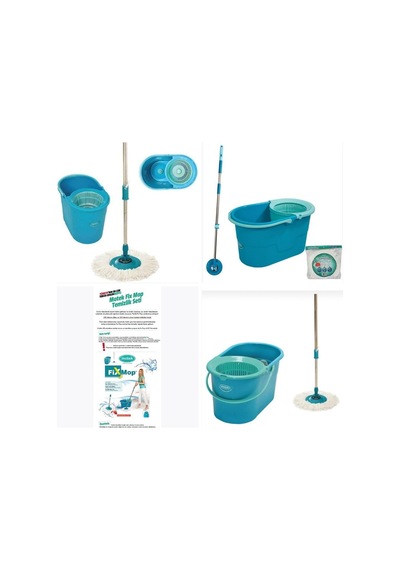 Fix Mop Set Döner Başlıklı Sıkma Sistemli Pratik Temizlik Seti Mt-17