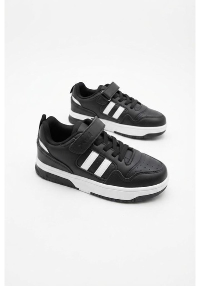 Fort Cool Foor Rahat Esnek Sneaker Erkek Çocuk Spor Ayakkabı SİYAH-BEYAZ