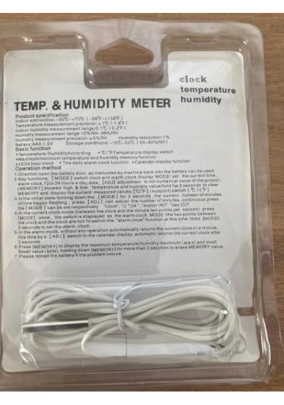Ayrex Htc-2 Kablolu Termometre Ve Nem Ölçer / İç Ve Dış Ortam Takibi İçin Gelişmiş Çözüm