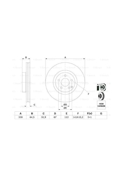 Mercedes E Serisi 211 E320cdı 3.0 2005-2009 Bosch Ön Disk 2 Adet