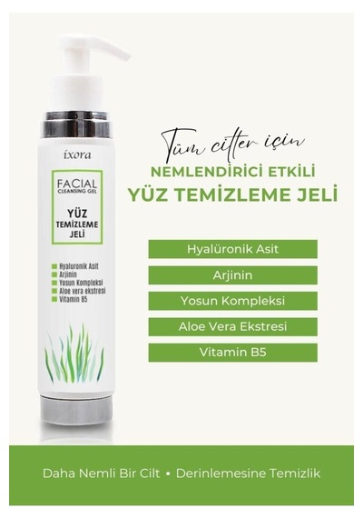 Hyalüronik Asit, Aloe Vera Ve Yosun Kompleksi Içerikli Nemlendirici Yüz Temizleme Jeli 200 Ml