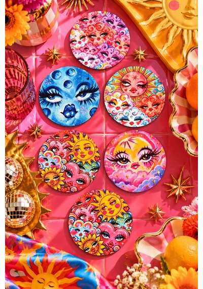 Güneş, Ay Ve Bulut Yüzleri Renkli Pop Art Maksimalist Tasarımlı Dekoratif Bardak Altlığı 6 Lı Set 9 Cm, 3 Mm Ahşap Mdf, Dijital Baskı - 934190687 Diğer Güneş, Ay Ve Bulut Yüzleri Renkli Pop Art Maksimalist Tasarımlı Dekoratif Bardak Altlığı 6 Lı Set 9 Cm, 3 Mm Ahşap Mdf, Dijital Baskı - 934190687 Diğer