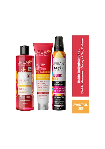 Hibiscus & Shea Butter Kıvırcık Ve Dalgalı Saçlara Özel Saç Bakım 3'lü Set-sülfatsız-vegan