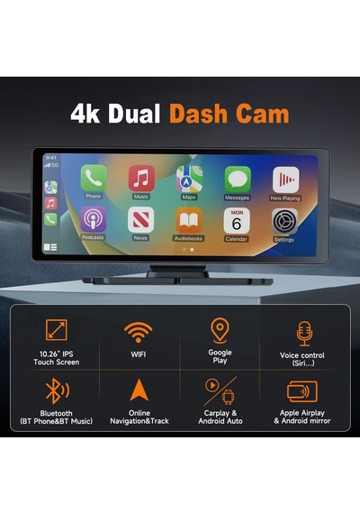 Çeşithane 10.26 4k Carplay & Android Auto Araç Dvr 2160p Ultra Hd, 360 Döner Kamera, 5g Wifi, Gp Diğer