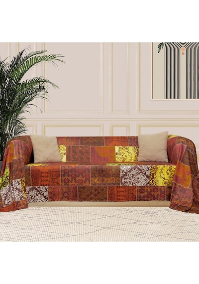 Latuda Concept Softmicro Etnik Desenli Boho Koltuk Örtüsü, Tv Battaniyesi 180 x 300 CM