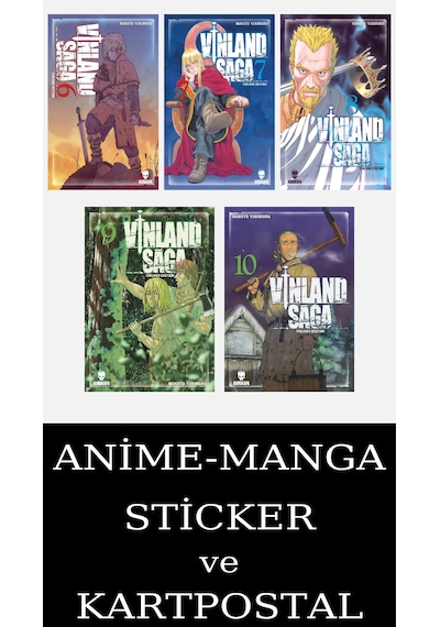 Vinland Saga 6-7-8-9-10 Manga Seti 5 Kitap / Anime-manga Sticker Ve Kartpostal
