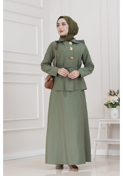 Royal Etekli İkili Bella Takım-haki-5681 Haki