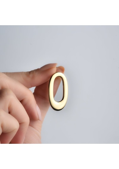 925 Ayar Altın Mikron Kaplama Oval Halka Küpe - E00280 Gold