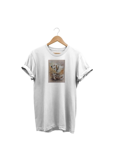 Widi Setter Çulluk Baskılı Beyaz T-shirt Beyaz