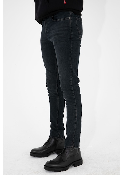 Erkek Taşlamalı Antrasit Slim Fit Likralı Esnek Jeans Kot Pantolon (492242320)