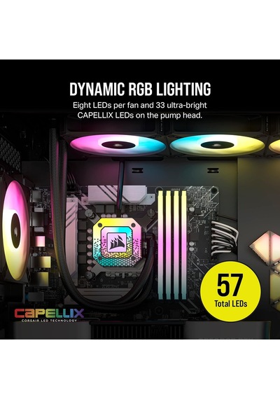 İcue H115i Elite Capellıx Xt Cpu Sıvı Soğutucu - İki Fan Af140 Rgb Elite - 280 Mm Radyatör - Intel Lga 1700, 1200 Genel