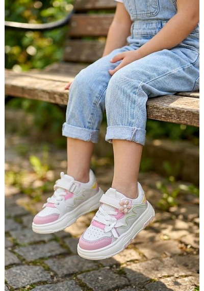 Fort Odessa Cool Fiyonk Detaylı Hafif Rahat Sneaker Kız Çocuk Ayakkabı Beyaz - Pudra Fort Odessa Cool Fiyonk Detaylı Hafif Rahat Sneaker Kız Çocuk Ayakkabı Beyaz - Pudra