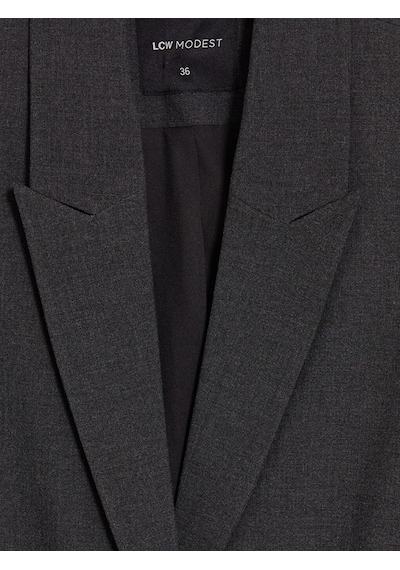 Lcw Modest Antrasit Loose Fit Kadın Blazer Ceket