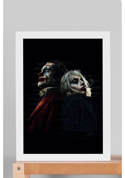 Joker Harley Quinn Portre Çerçeveli Tablo - Estetik Poster
