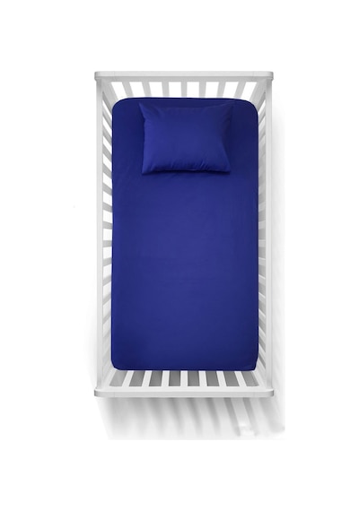 80X130 Lastikli Ranforce Bebek Çarşaf Takımı - Lacivert