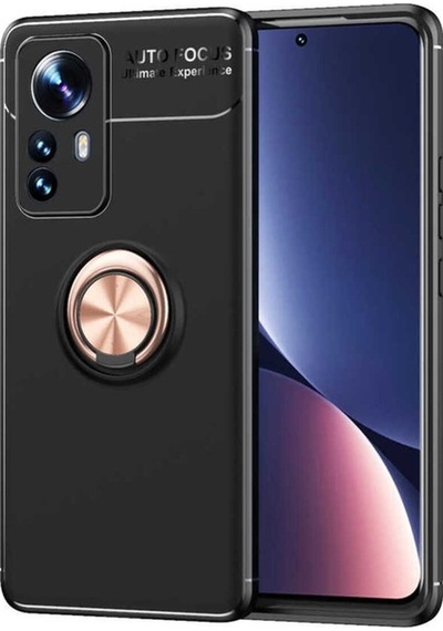 Xiaomi Mi 12 Kılıf Zore Ravel Silikon Kapak Siyah-Rose Gold