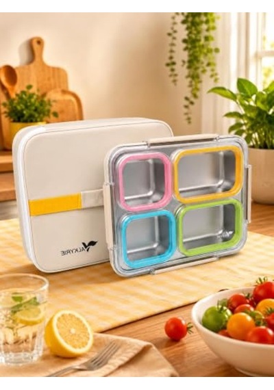 1.5 Litre Kapasiteye Sahip 4 Bölmeli Lunch Box, Sızdırmaz Yemek Kabı İle Pratik