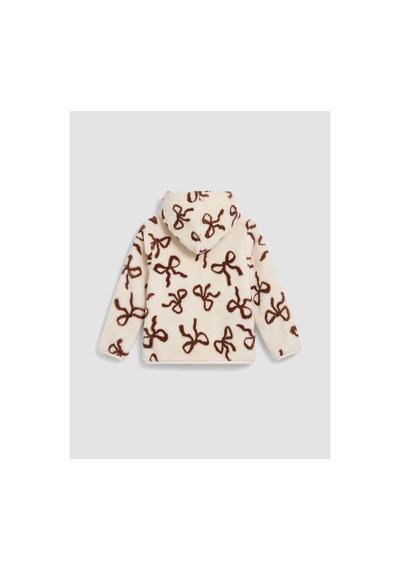 Lc Waikiki Alıta Cıty Farkıyla Lcw Kids Ekru Pelüş Desenli Kız Çocuk Fermuarlı Sweatshirt Ekru - 926050231 Ekru
