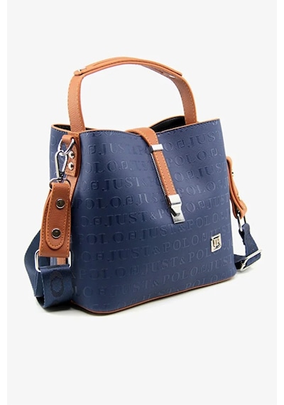 Just Polo Kadın Su Geçirmez Şık El & Omuz Çantası Ve Cüzdanı Kombin Shopper Lacivert - Taba