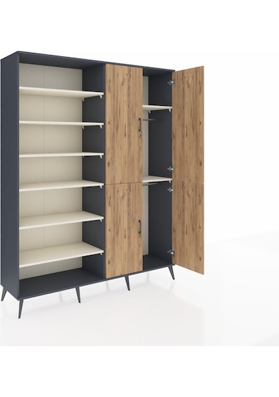 Hyperion Gardrop 8 Raflı 4 Kapaklı 2 Askılı 176x44x221 Antrasit-çam/aytaşı Çam/aytaşı Hyperion Gardrop 8 Raflı 4 Kapaklı 2 Askılı 176x44x221 Antrasit-çam/aytaşı Çam/aytaşı