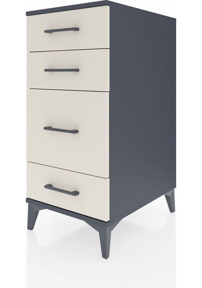 Kronos Komodin 4 Çekmeceli 44x59x96 Antrasit-aytaşı Antrasit