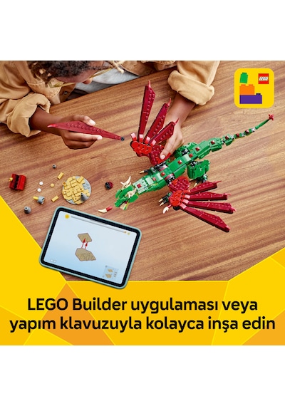 LEGO® Creator 3’ü 1 Arada Orta Çağ Ejderhası 31161 - 9 Yaş ve Üzeri Çocuklar için Yaratıcı Oyuncak Yapım Seti (715 Parça)