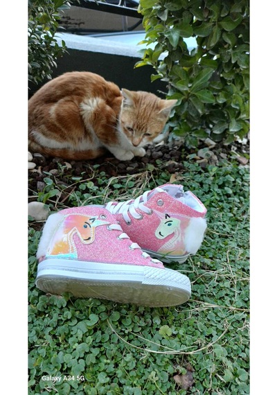 Scarpe Magiche Pembe Simli Unicorn Bot 31-35 Numara Arası Işıksızdır Pembe Simli