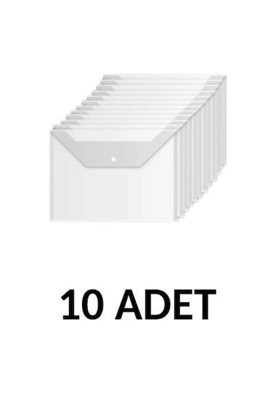 Şeffaf A4 Çıtçıtlı Dosya Zarf Dosya 10 Adet Diğer
