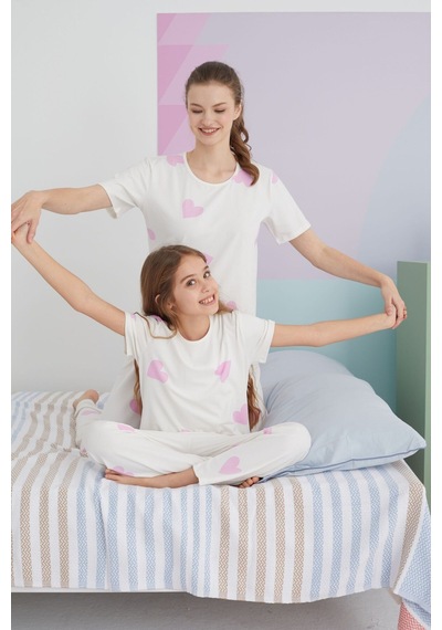Siyah İnci Pamuklu Örme Pijama Takım 24117053 Çok Renkli