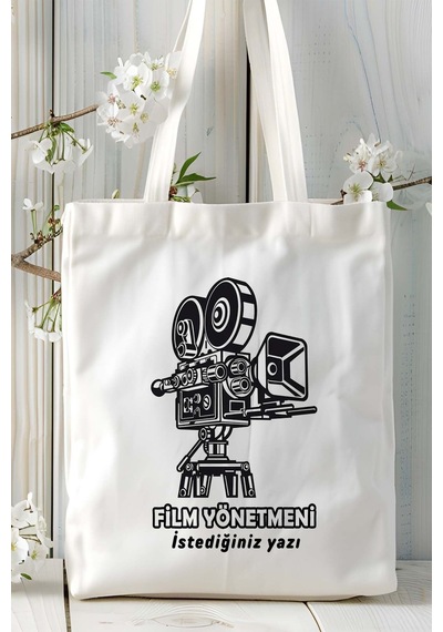 Art Hediye Film Yönetmeni Baskılı Bez Omuz Çantası Kişiye Özel Model 4 Çok Renkli