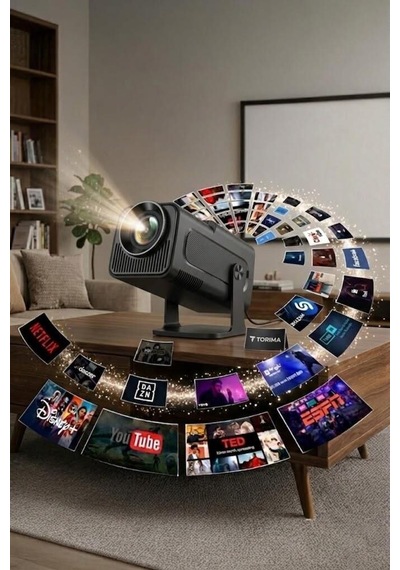 Özel Üretim Projeksiyon Cihazı Hy320 Siyah 4k 1080p Akıllı Cihaz Video Aleti Ev Sineması