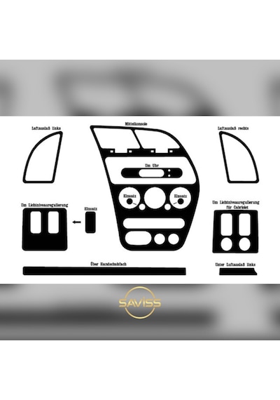 Peugeot 306 Gül desenli Maun Full Set,Torpido Maun Kaplama, Konsol Kaplama (Gül desenli Maun)