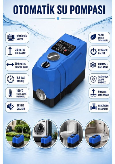 Sv304 Frekans Konvertörlü Sessiz Akıllı Su Pompası Otomatik 4 Kat 4 Daire Hidrafor Kömürsüz Motor Sabit Basınç
