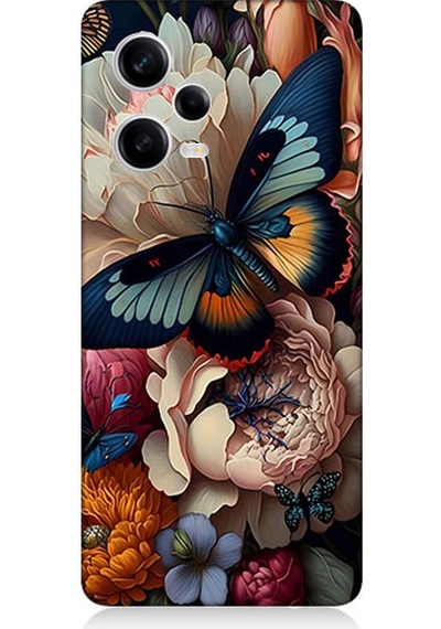Xiaomi Redmi Note 12 Pro 5g Uyumlu Silikon Kılıf Kelebek Ve Çiçek