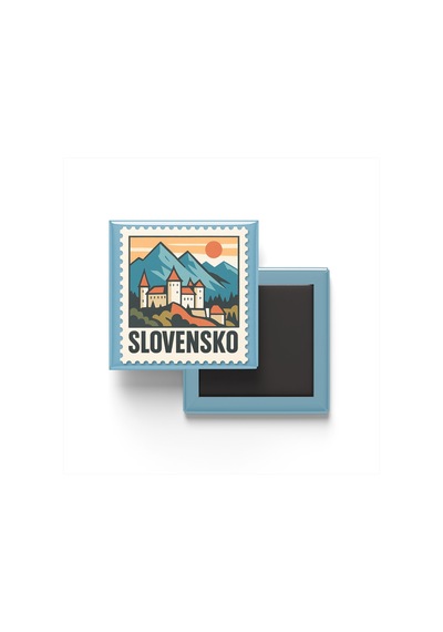 9x9 Cm Buzdolap Magnetleri - Slovakya - Slovakia - 2'li Pul Temalı Set
