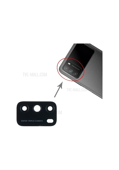 TE Xiaomi Uyumlu Poco M3 Kamera Camı Lensi (Çıtasız Sade Cam)