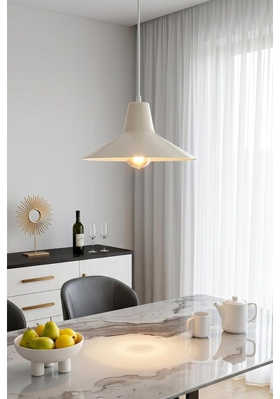 Ruby Metal Sarkıt Avize, Bohem Tavan Lambası Ve Salon Oturma Odası Aydınlatması - Krem - 30 Cm Modern Dekoratif Çok Renkli