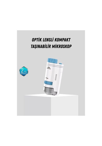 Azemax Taşınabilir Taşınabilir Mini Mikroskop Led Işıklı 80x 200x Büyü