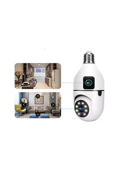 Çift Kameralı 4k Full Hd Hareket Sensörlü, 360 Döner Başlıklı Güvenlik Kamerası -1768